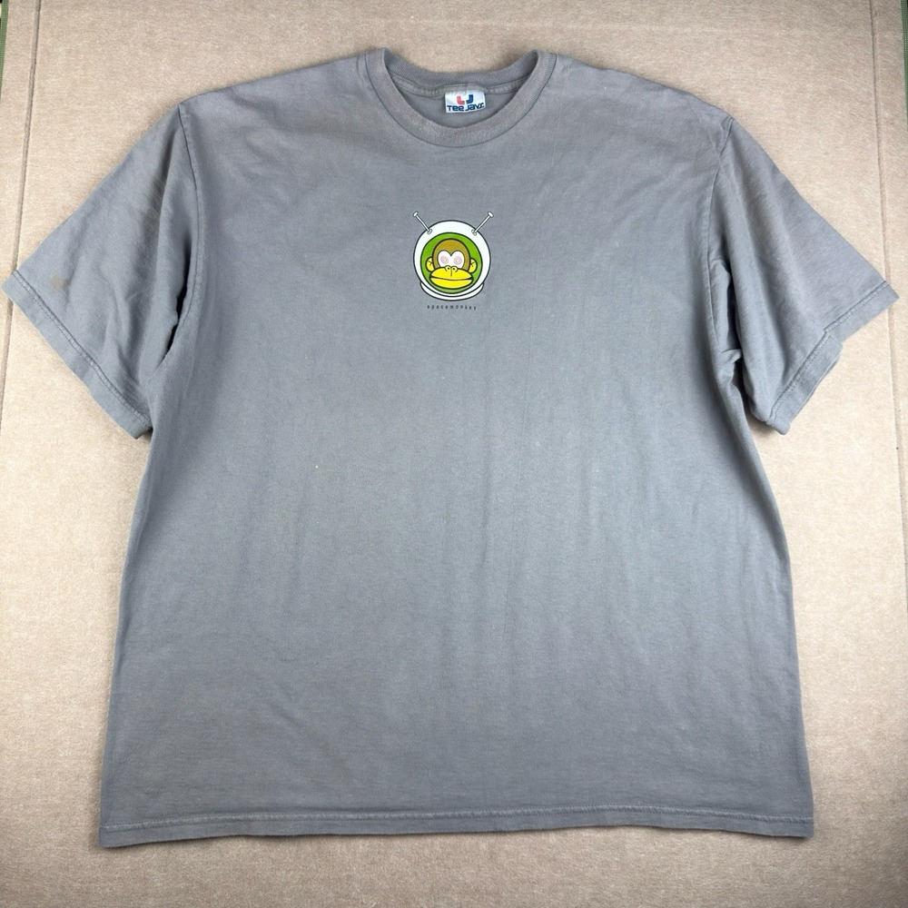 Vintage Tee Jays Space Monkey Gray T-Shirt Men's XL Graphic Retro‎ Humor USA